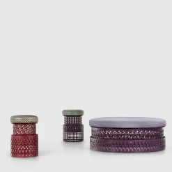 Trame Purple Oval Pouf