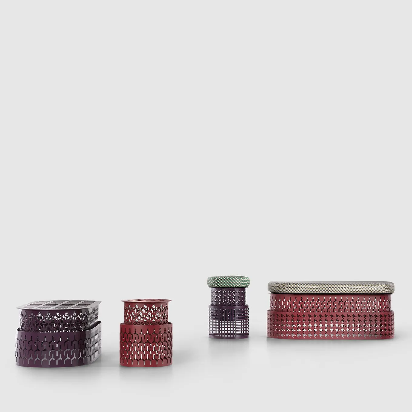 Trame Small Round Red Stool