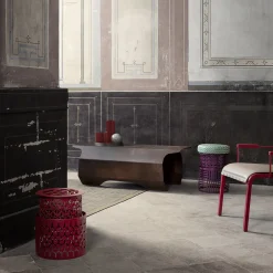 Trame Small Round Red Stool