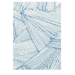 Tratto Bio Teal & White Blanket by Emilio Salvatore Leo