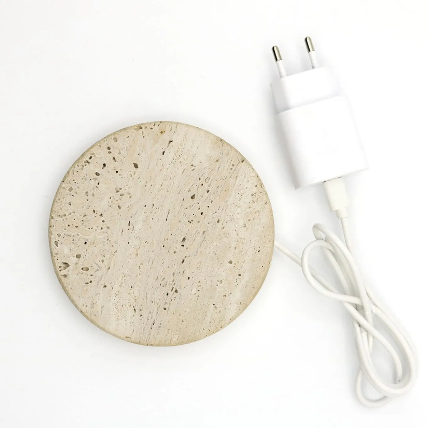 Travertino Marble Base Small Wireless Charger