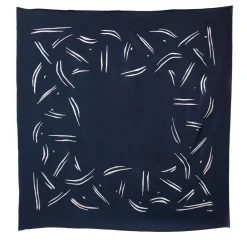Trazos I Embroidered Blue Scarf #1