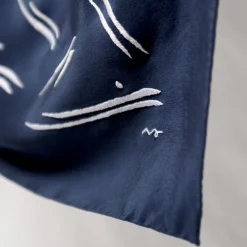 Trazos I Embroidered Blue Scarf #1