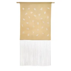 Trazos I Embroidered Yellow Tapestry #1