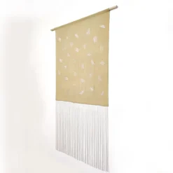 Trazos I Embroidered Yellow Tapestry #1