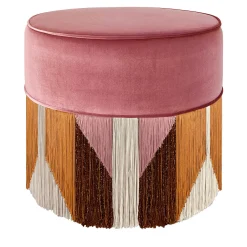 Treasure Pink Velvet Pouf by Lorenza Bozzoli