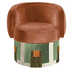 Treasure Pirouette Copper Swivel Armchair by Lorenza Bozzoli