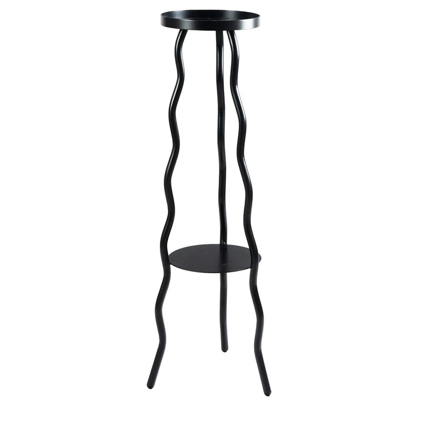 Tremulo 2-Tray Black Planter Stand