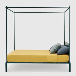 Tresca Petrol-Blue Iron Canopy Double Bed by Fioravanti &Cancelli