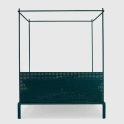 Tresca Petrol-Blue Iron Canopy Double Bed by Fioravanti &Cancelli