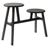 Trespolo Black Double Stool by Giulio Iacchetti