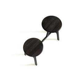 Trespolo Black Double Stool by Giulio Iacchetti