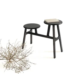 Trespolo Black Double Stool by Giulio Iacchetti