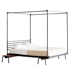 Trespolo Black Iron Canopy Double Bed by Martinelli Venezia