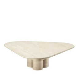 Tria Large Travertine Coffee Table by Lorenza Bozzoli
