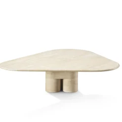 Tria Large Travertine Coffee Table by Lorenza Bozzoli