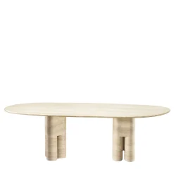 Tria Travertine Marble Dining Table by Lorenza Bozzoli