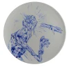 Tricky Home Caro Blue-Painted Ceramic Plate