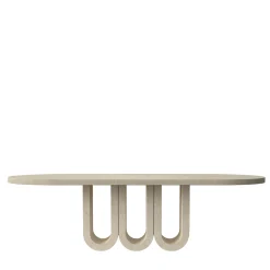 Trifold Oval Classic Roman Travertine Dining Table