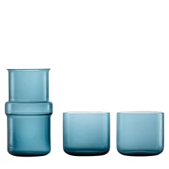 Trio M Set of Blue Pitcher and 2 Glasses by Marco Zito