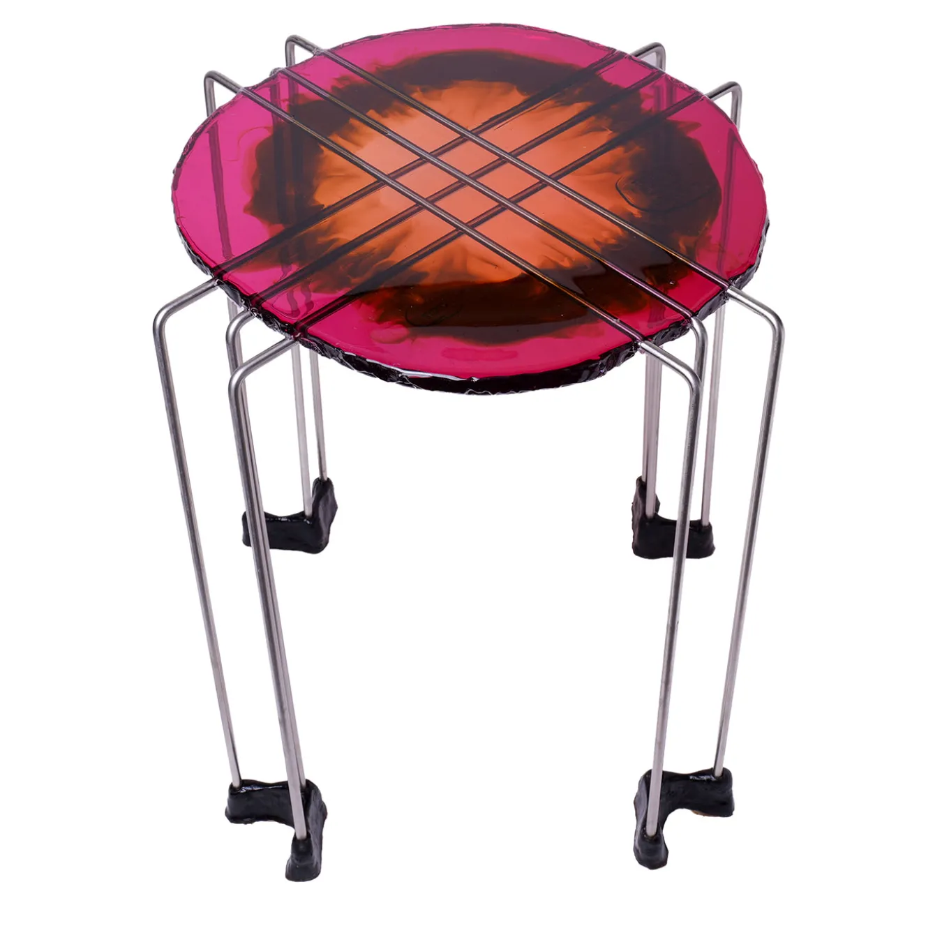 Triple Play Multicolor Round Side Table by Gaetano Pesce