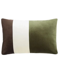 Triple Velvet Brown And Green Cushion