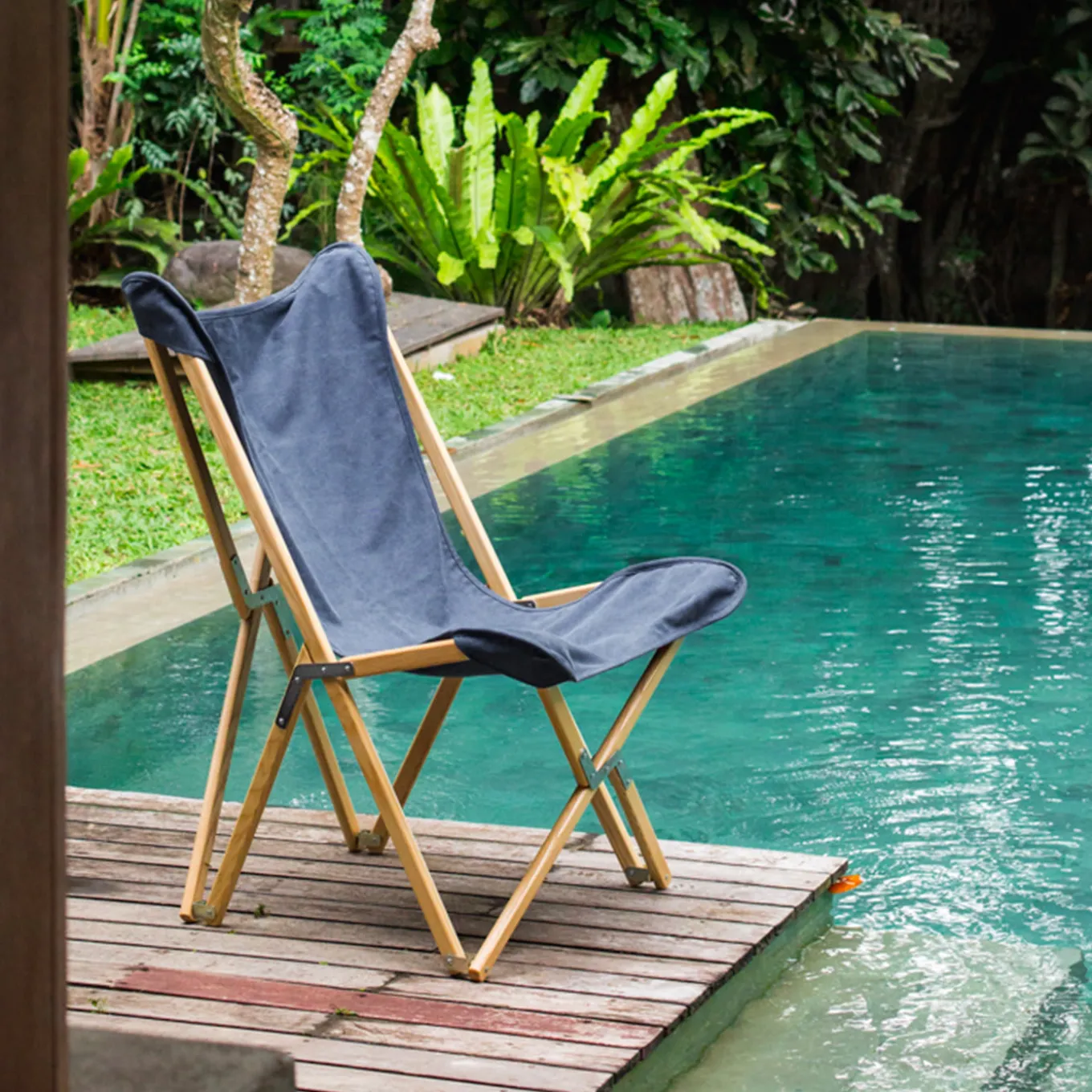 Tripolina Armchair in Blue Jeans