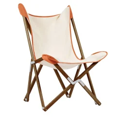 Tripolina Armchair in Cream and Terracotta Red