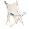 Tripolina Armchair in Cream and Teal Blue