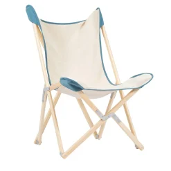 Tripolina Armchair in Cream and Teal Blue