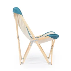 Tripolina Armchair in Cream and Teal Blue