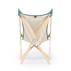 Tripolina Armchair in Cream and Teal Blue