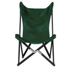 Tripolina Armchair in Green Leather