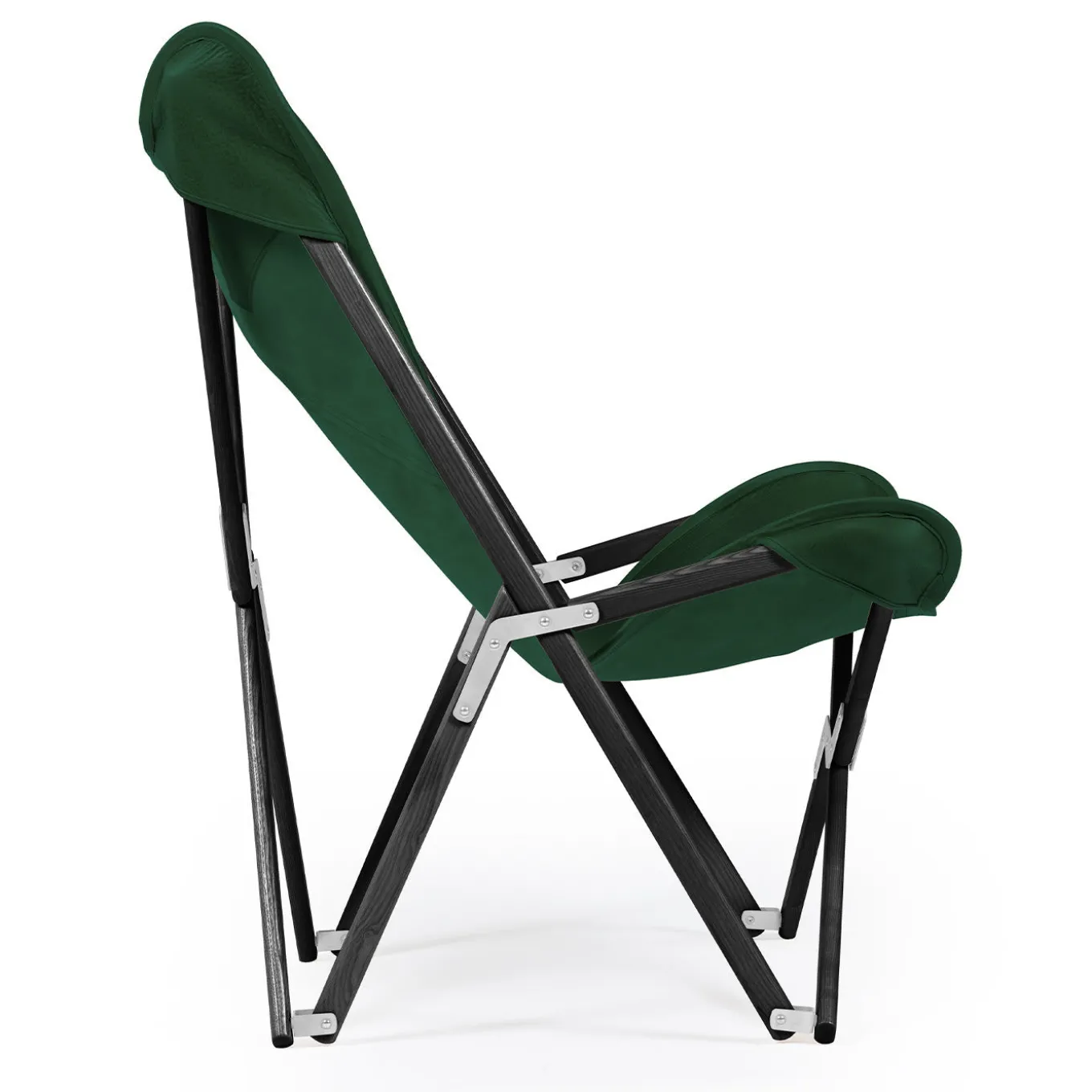 Tripolina Armchair in Green Leather