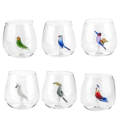 Tropical Birds Set of 6 Glasses