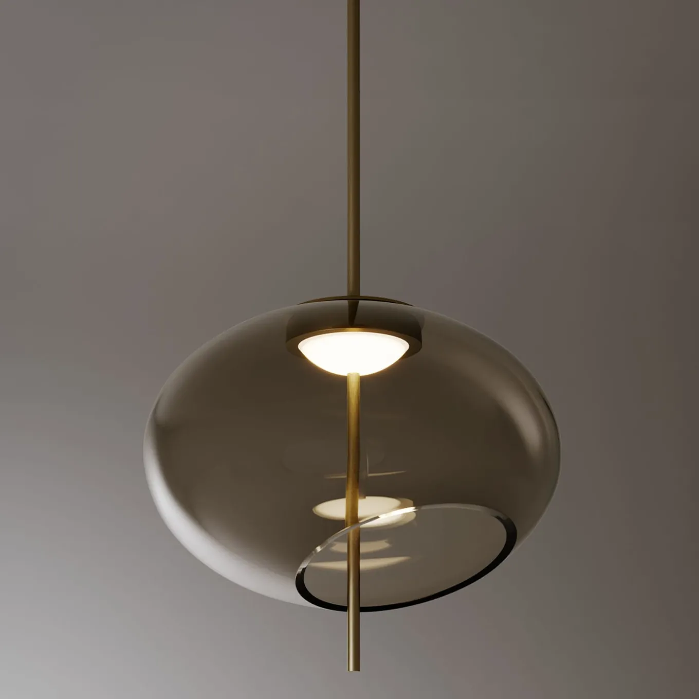 Trou Suspension Lamp In Dove Glass