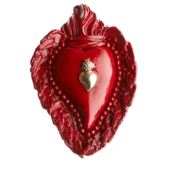 TRUE LOVE RED ENAMEL CERAMIC HEART