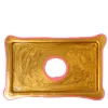 Try Tray Rectangular Gold and Pink Large Tray by Gaetano Pesce