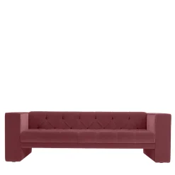 Tubby Red Tufted Sofa