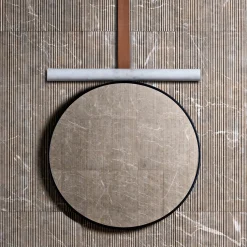 Tube Marble Mirror with Leather Strap