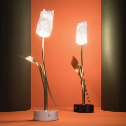Tulip White Battery Portable Lamp