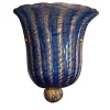 Tulip-Like Set of 2 Blue & Gold Sconces