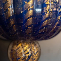 Tulip-Like Set of 2 Blue & Gold Sconces