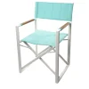Turquoise & White Aluminum Director's Chair