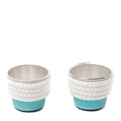 Turquoise & White Set of 6 Aluminum Paper Cup Holders