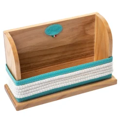 Turquoise & White Wooden Paper Espresso Cups Holder