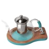 Turquoise Glass Teapot with Infuser