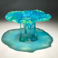 Turquoise Jellyfish Murano Glass Sculpture