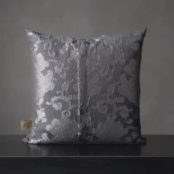 Tweedia Square Floral Azure Jacquard Cushion