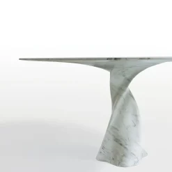Twist Table in White Carrara Marble by Giuseppe Chigiotti